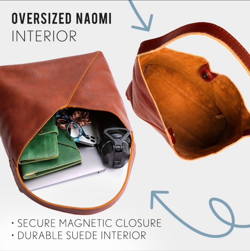 Portland Leather Goods Oversized Naomi Cobalt Blue - Picture 14 of 16